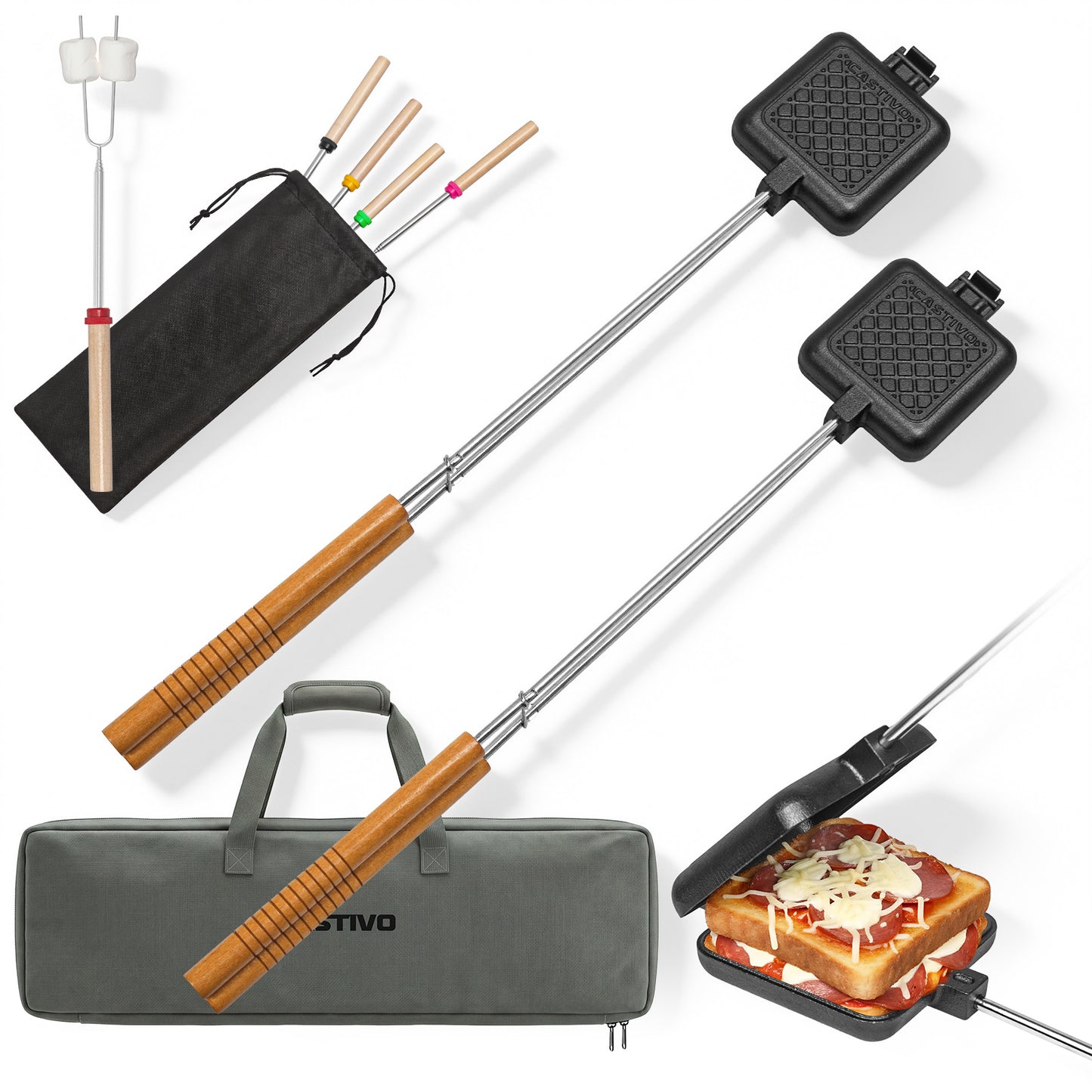 Cast Iron Campfire Pie Iron | Heavy Duty Pie Maker for Camping