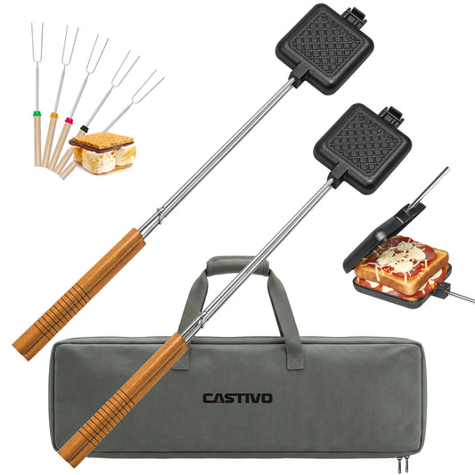 Cast Iron Campfire Pie Iron | Heavy Duty Pie Maker for Camping
