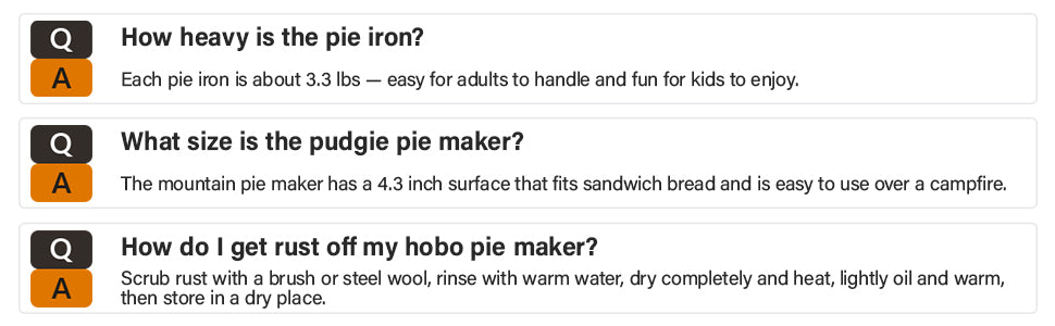 Cast Iron Pie Irons & Campfire Pie Makers | Camping Sandwich Makers