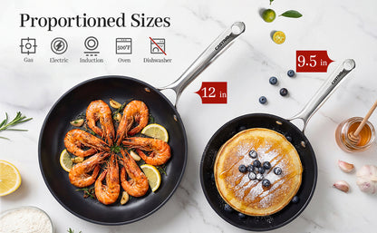 The CASTIVO 9.5 Inch Skillet Carbon Steel Pan - Pre-Seasoned