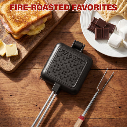 Cast Iron Campfire Pie Iron | Heavy Duty Pie Maker for Camping
