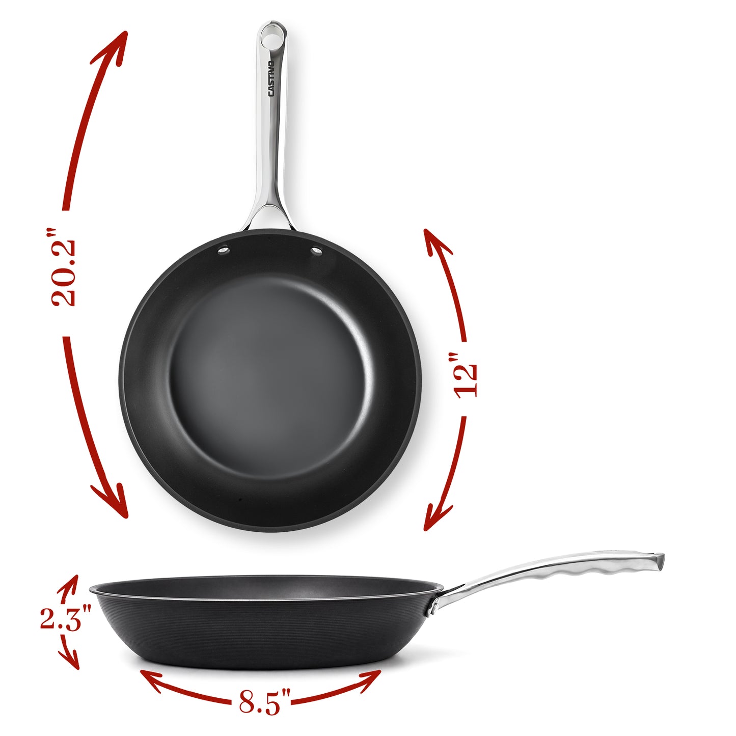 The CASTIVO 9.5 Inch Skillet Carbon Steel Pan - Pre-Seasoned